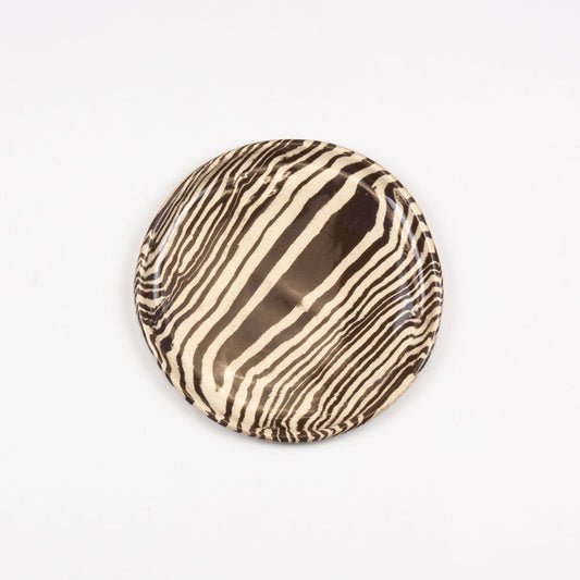 Chocolate Brown & White Marble Ceramic Side Plate