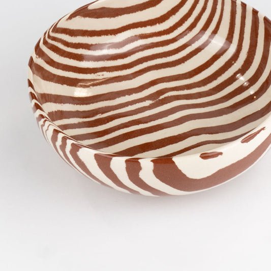 Terracotta & White Marble Rustic Ceramic Bowl