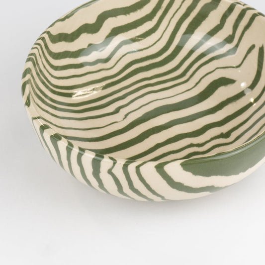 Emerald Green & White Marble Elegant Ceramic Bowl